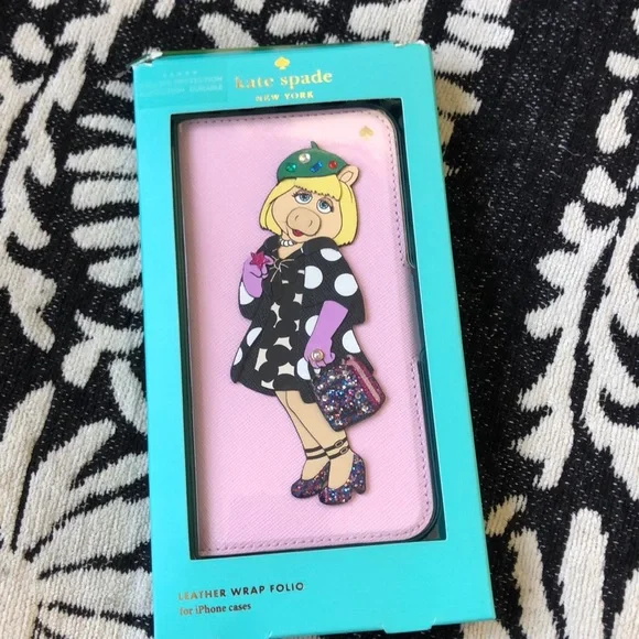 Kate Spade Wallet case iPhone 7 8 miss piggy - Picture 4 of 10